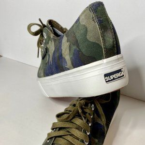 Superga Platform Sneakers in Suede Camo size 10